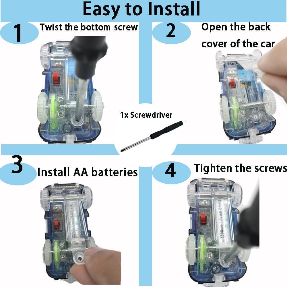 Coches de Pista LED Brillantes Kusikid - 3 Piezas para Niños