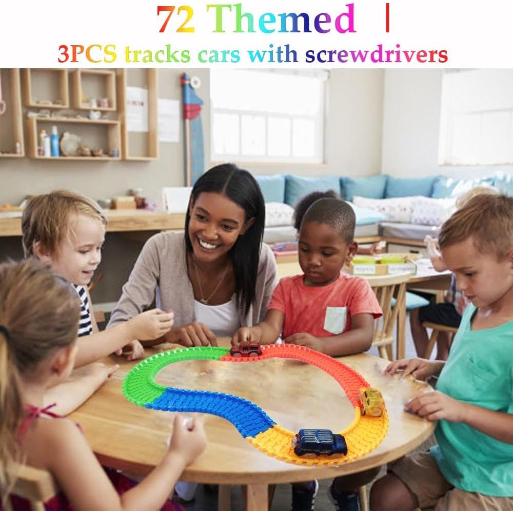 Coches de Pista LED Brillantes Kusikid - 3 Piezas para Niños