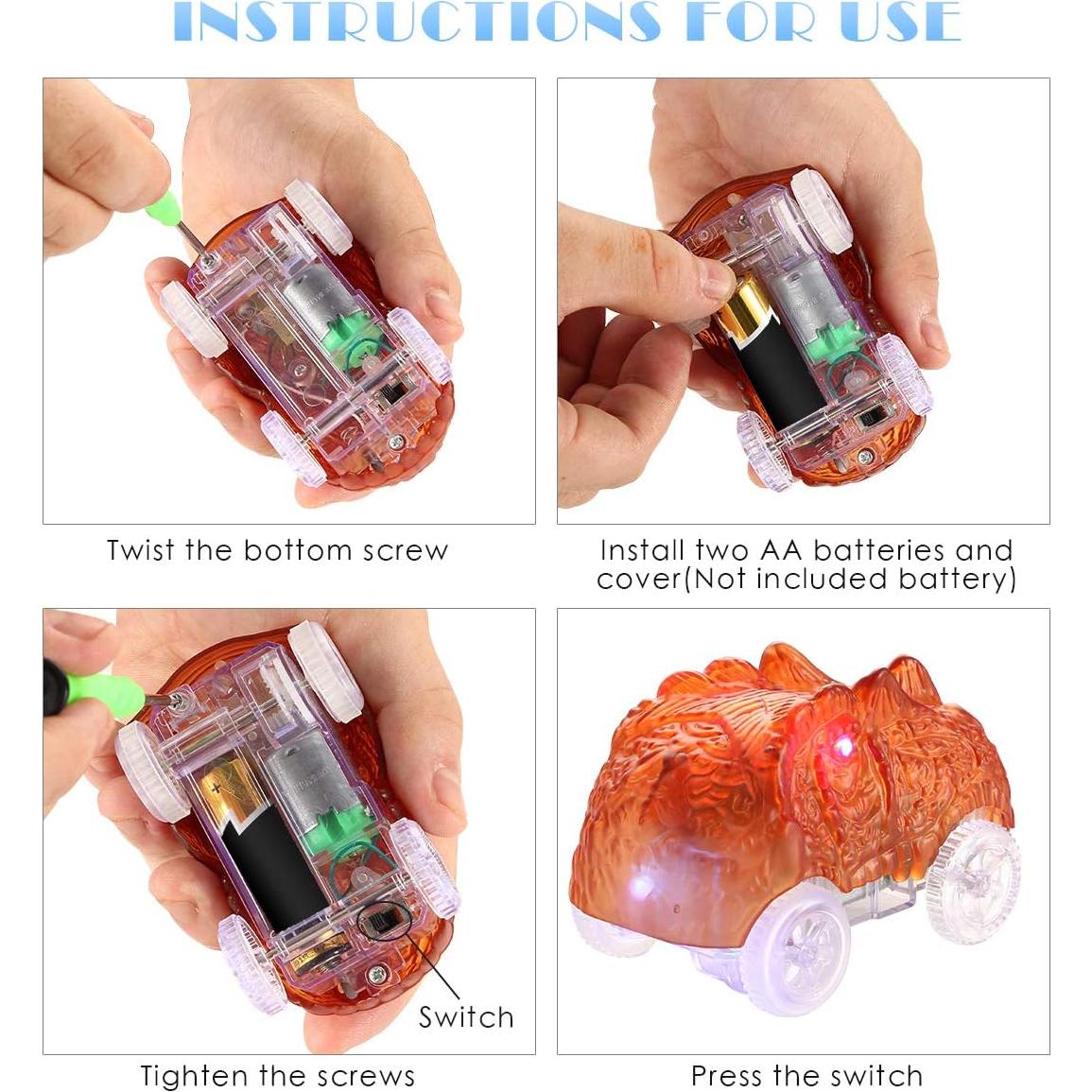 Coches de Pista Iluminados Save Unicorn - Paquete de 4