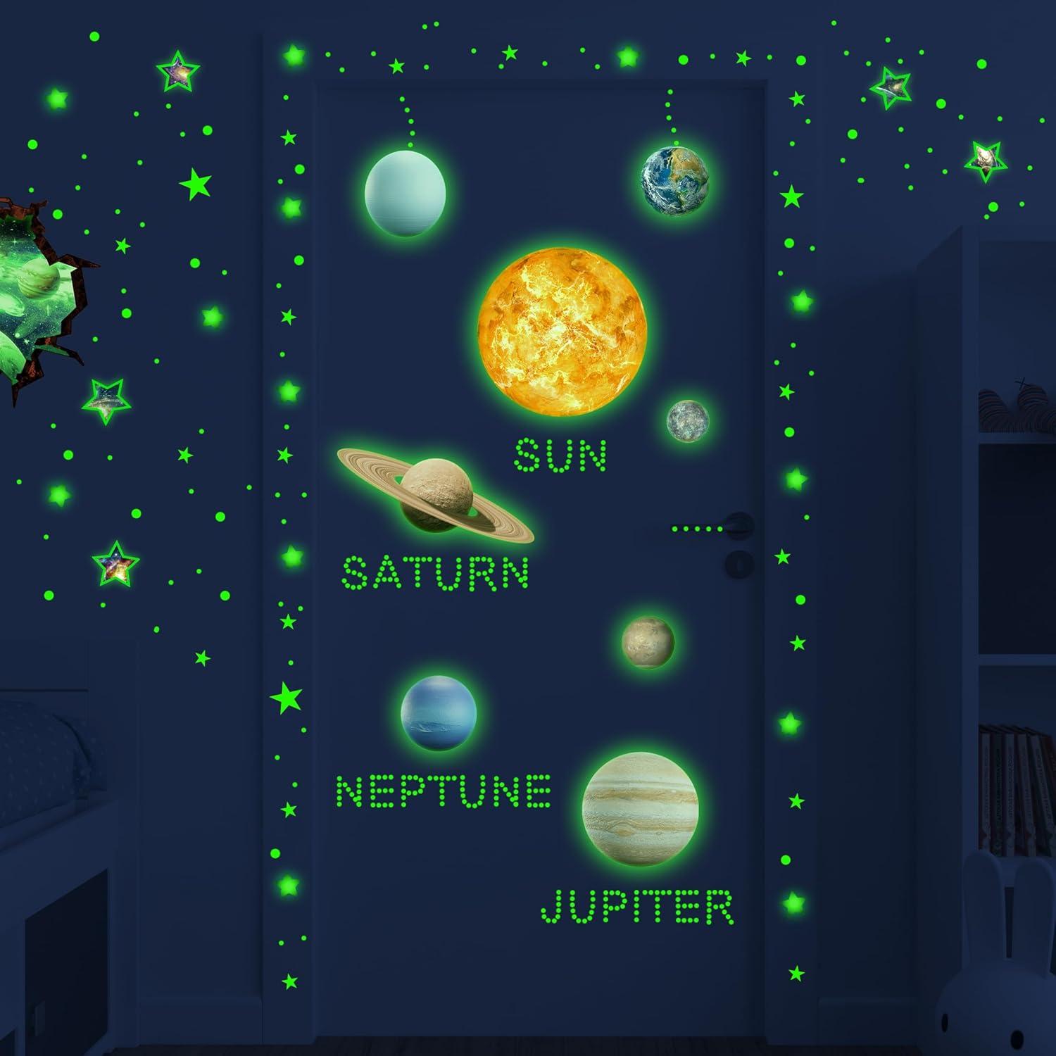 Calcomanías de Pared Robmoda Sistema Solar Verde 151 Piezas