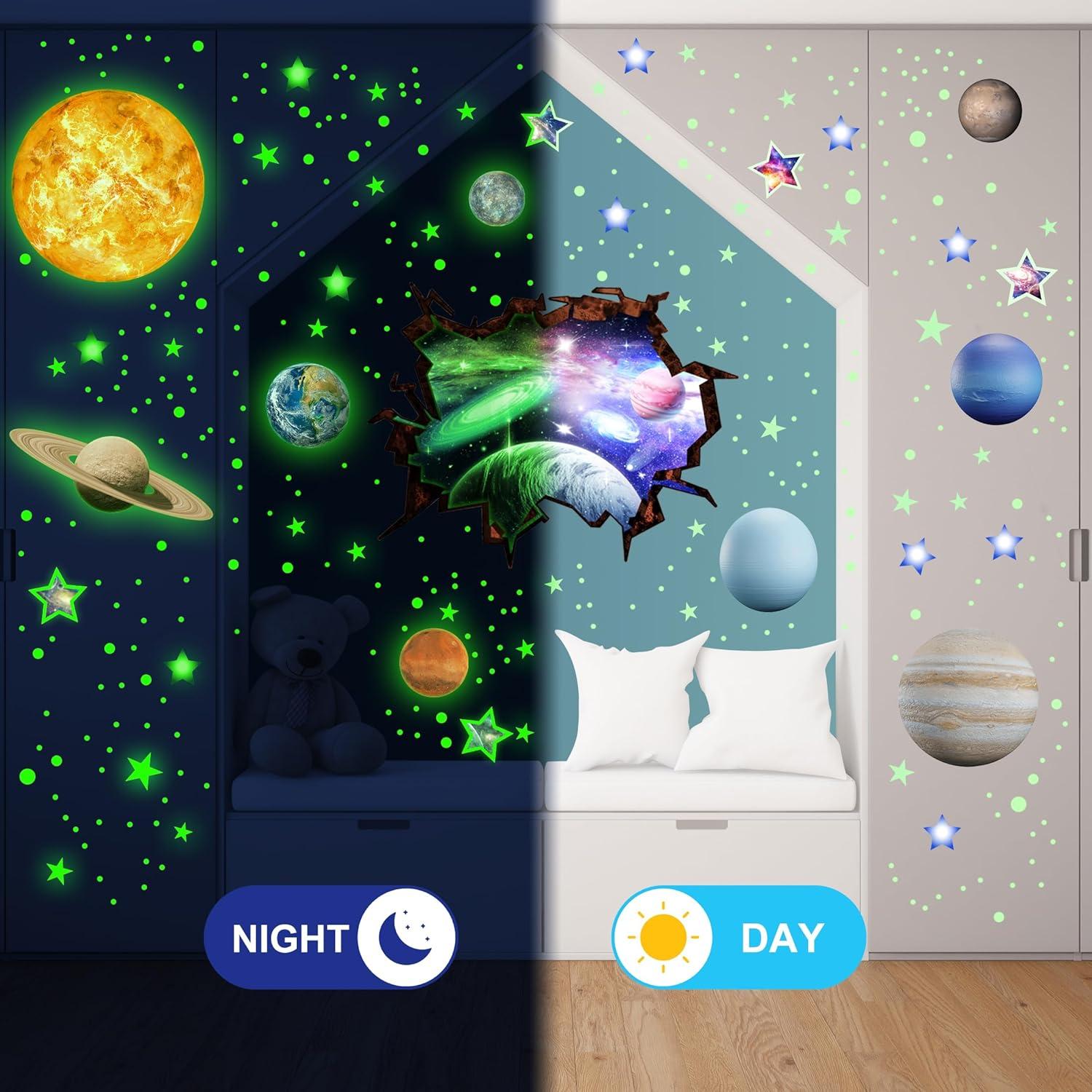 Calcomanías de Pared Robmoda Sistema Solar Verde 151 Piezas