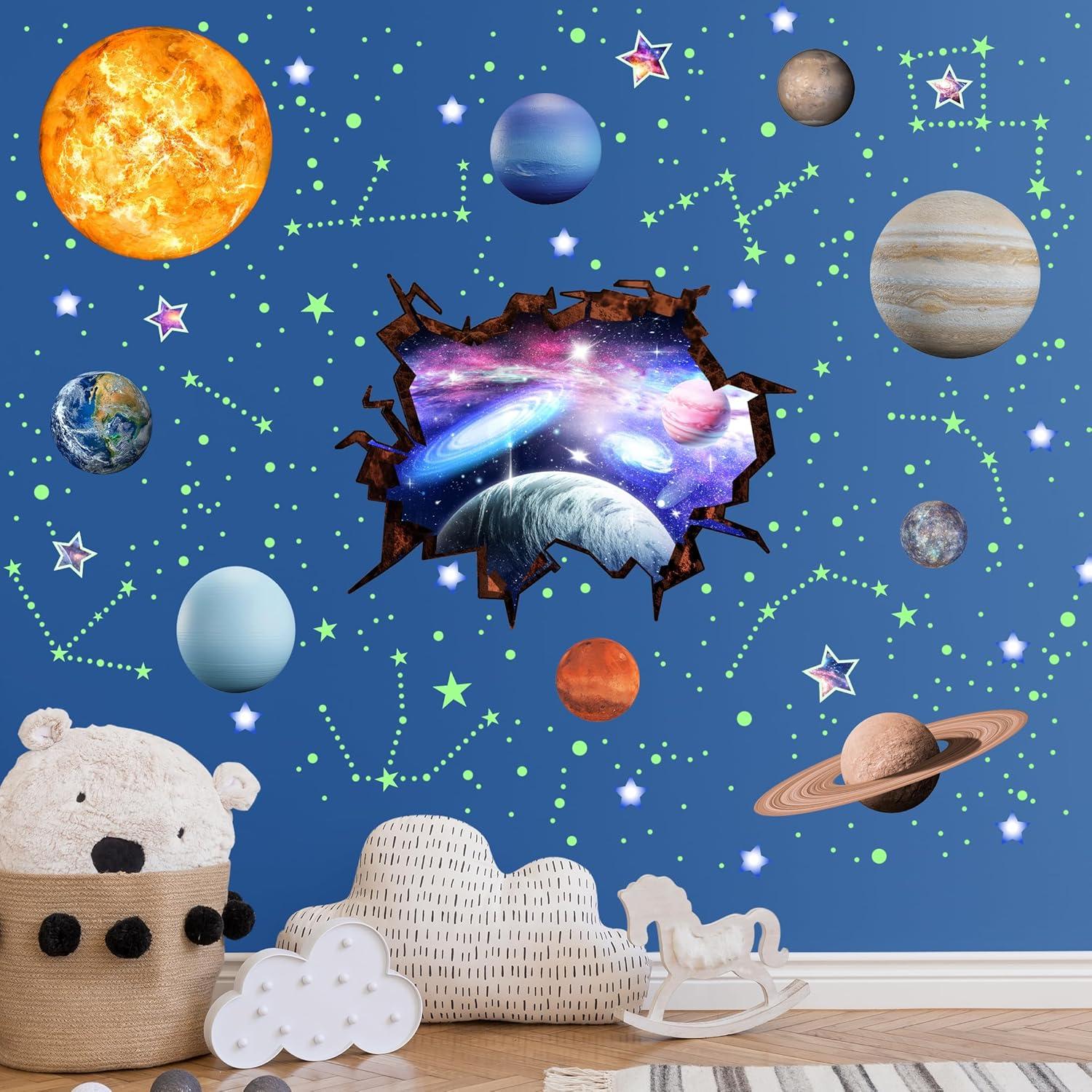 Calcomanías de Pared Robmoda Sistema Solar Verde 151 Piezas