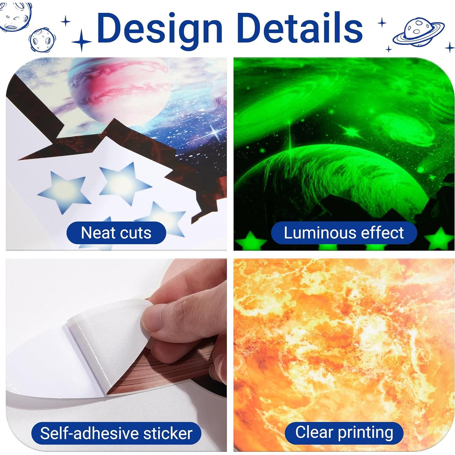 Calcomanías de Pared Robmoda Sistema Solar Verde 151 Piezas