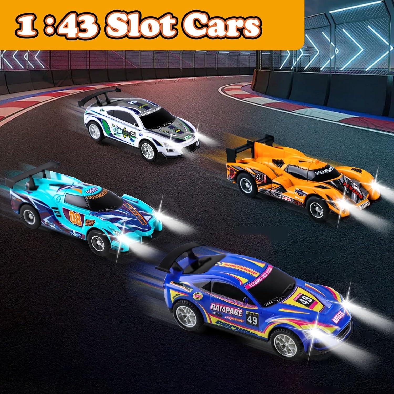 Pista de Carreras Eléctrica Covsen 30FT con 4 Coches 1:43