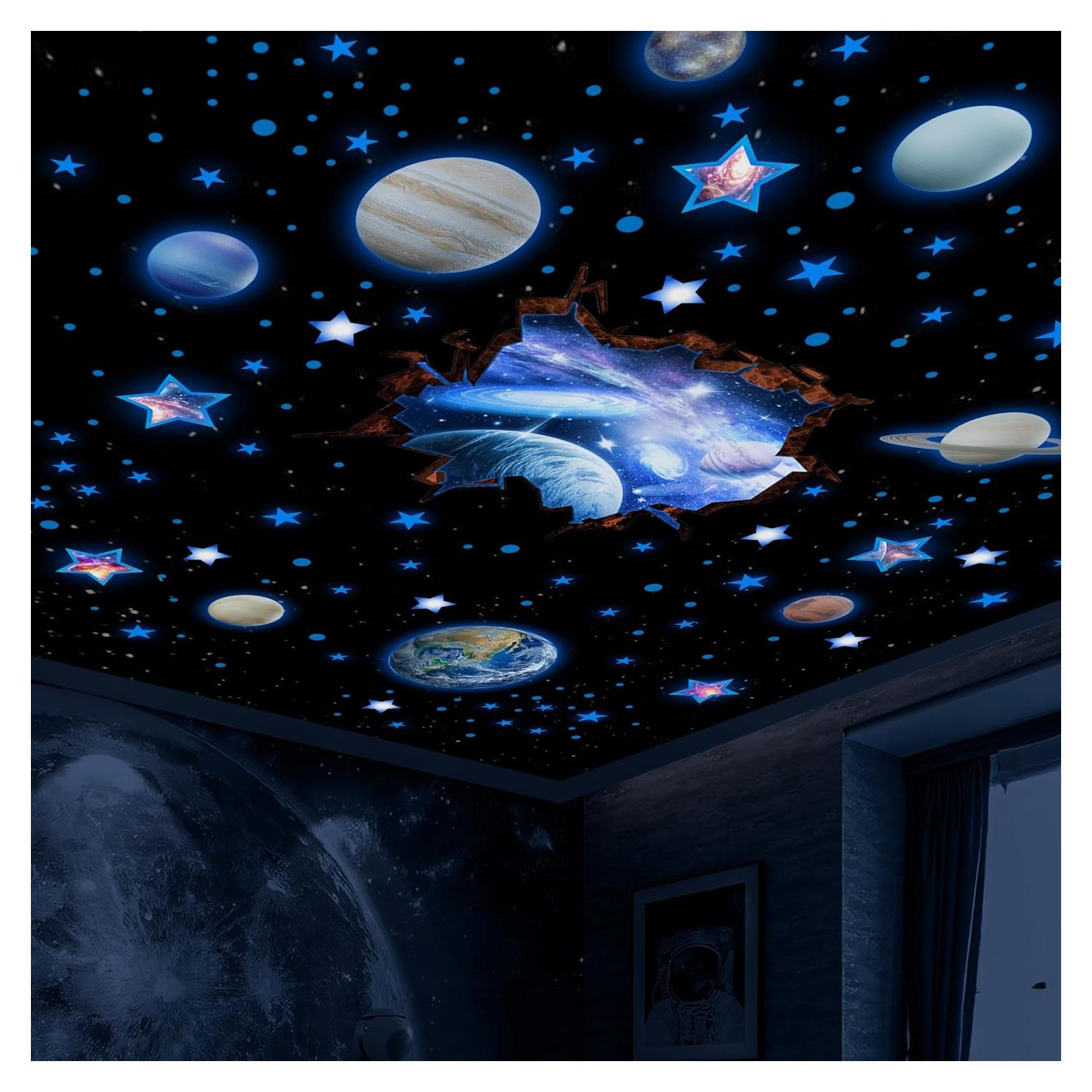 Calcomanías de Estrellas y Planetas Robmoda para Techo