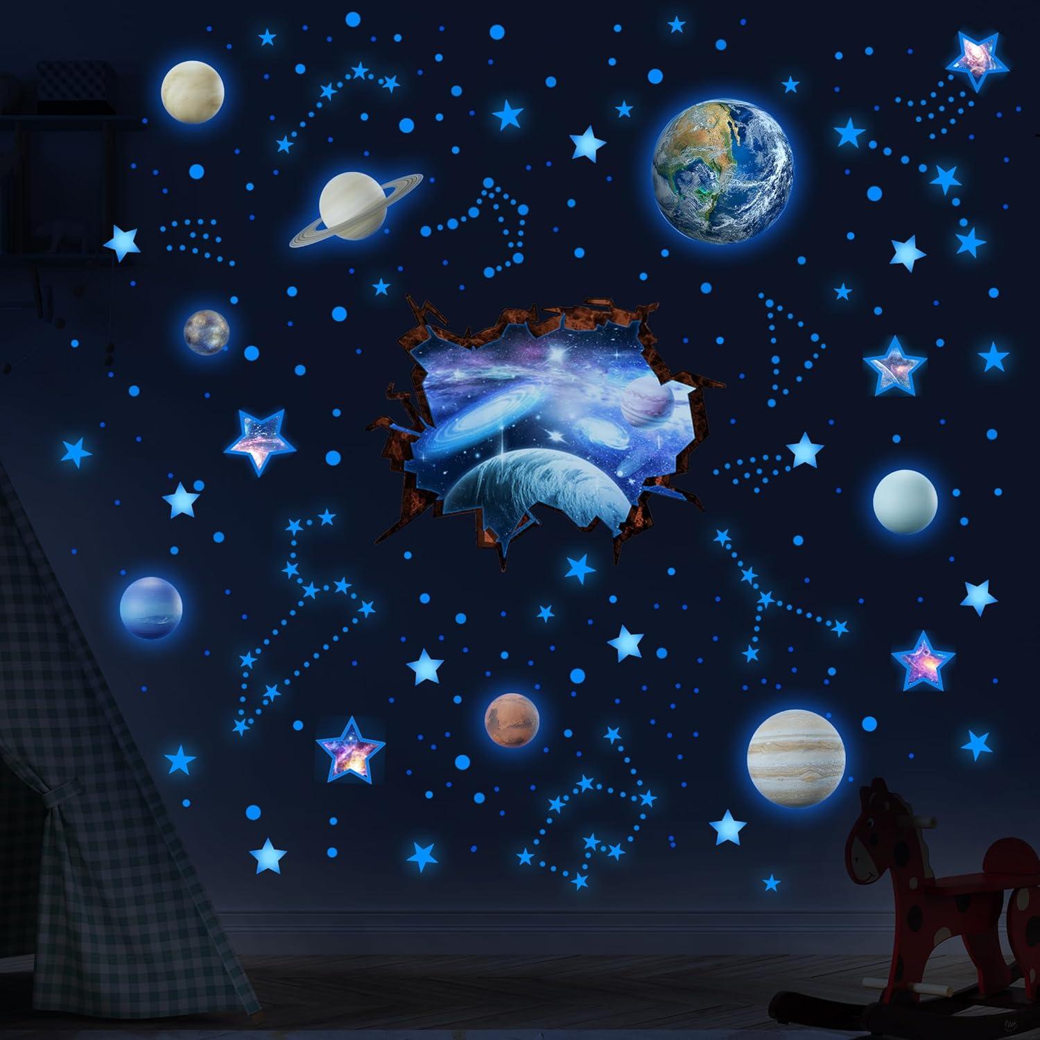 Calcomanías de Estrellas y Planetas Robmoda para Techo