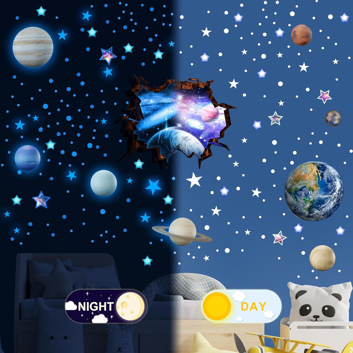 Calcomanías de Estrellas y Planetas Robmoda para Techo