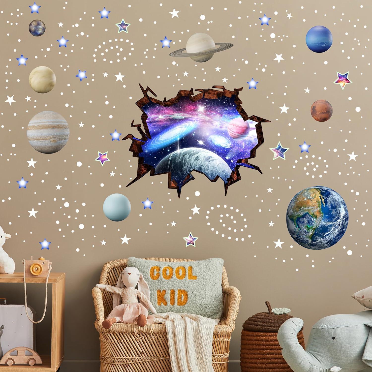 Calcomanías de Estrellas y Planetas Robmoda para Techo