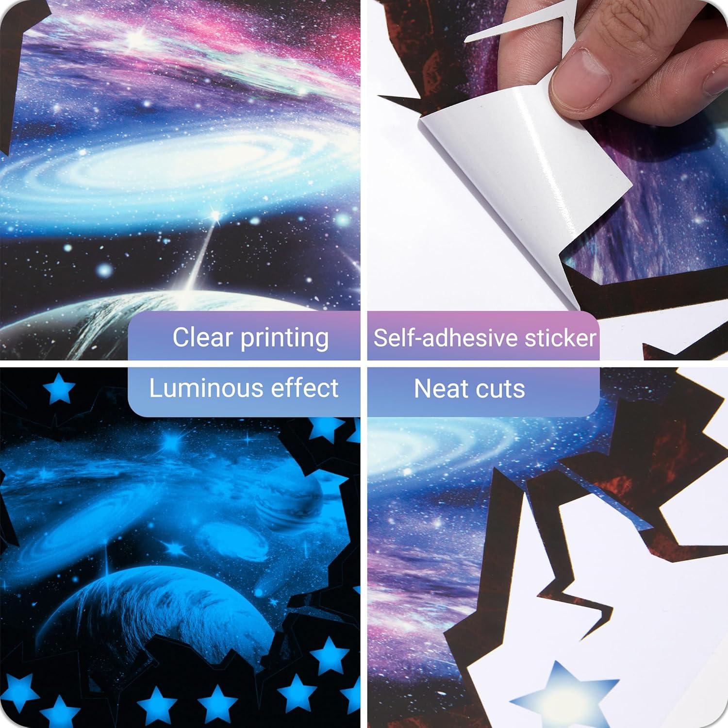 Calcomanías de Estrellas y Planetas Robmoda para Techo