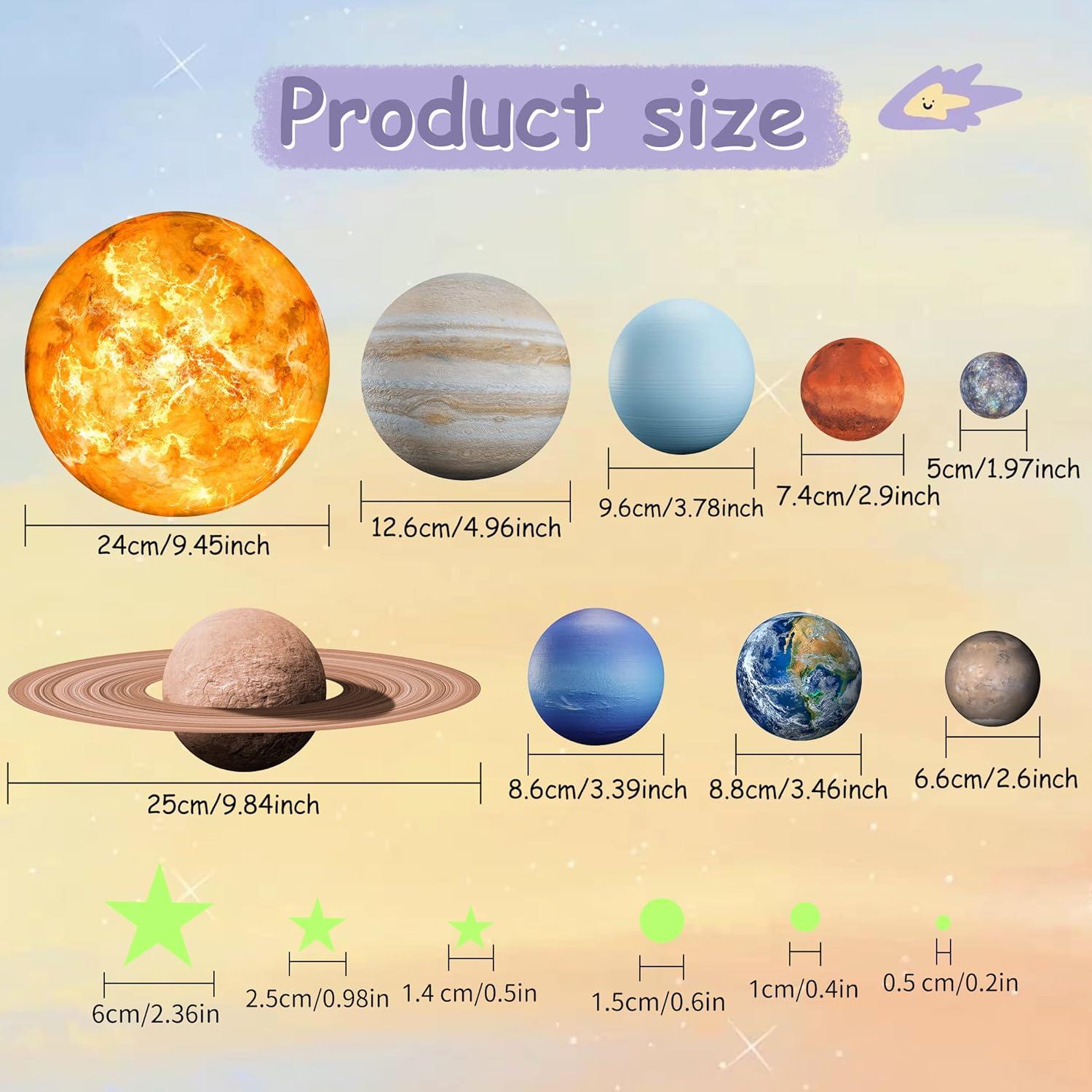 Stickers de Estrellas Brillantes Robmoda - Sistema Solar