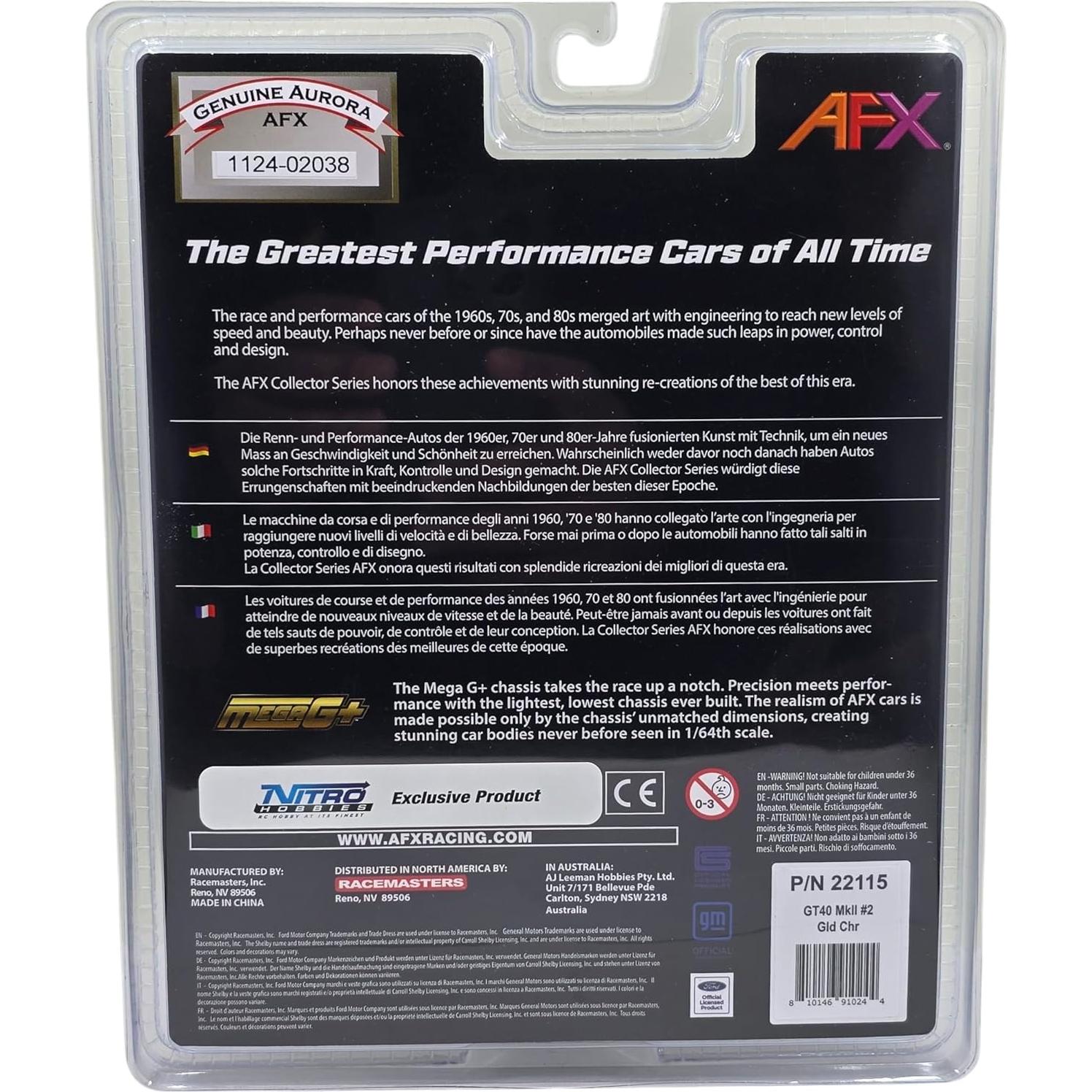 AFX GT40 MKII #2 Cromo Dorado Edición Exclusiva Slot Car