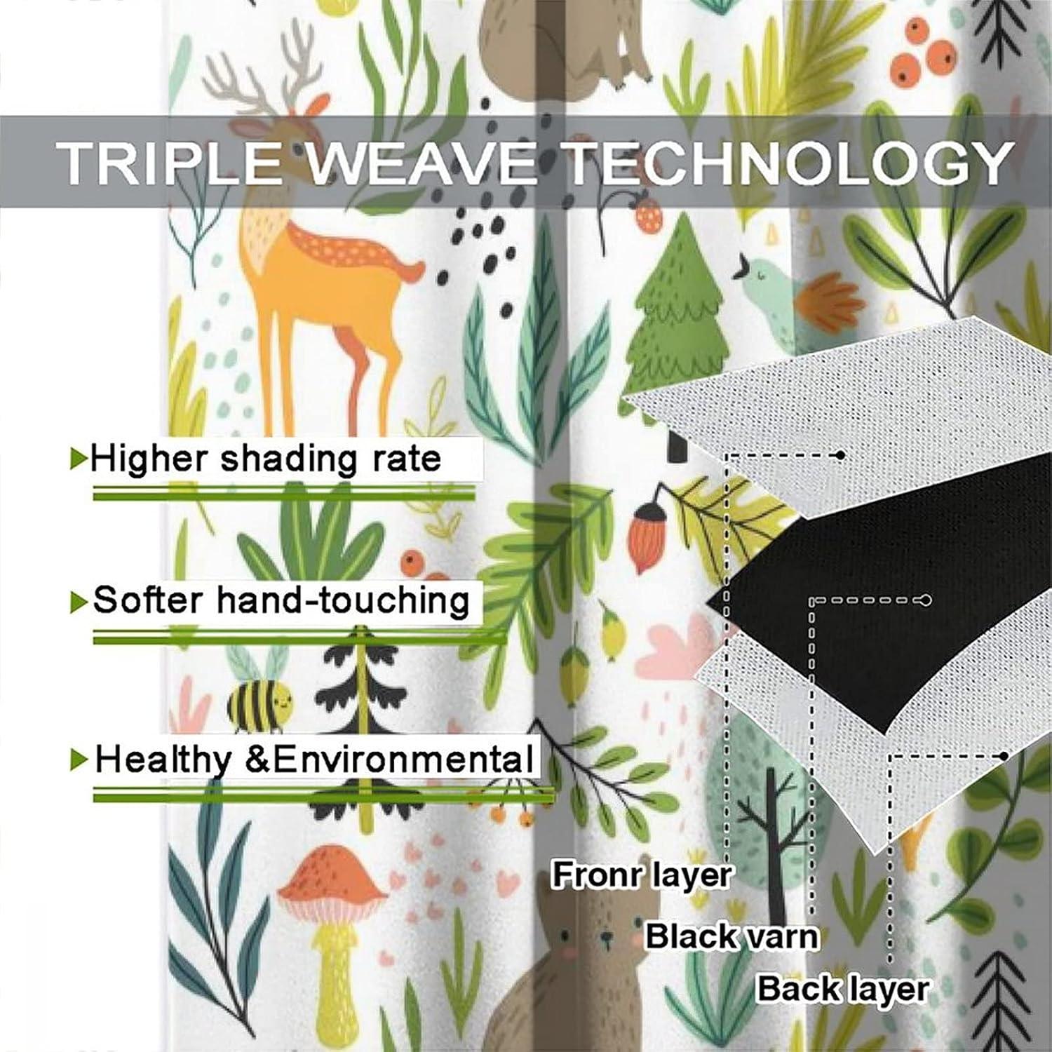 Cortinas Opacas Trelemek 132x213 cm Animales Bosque