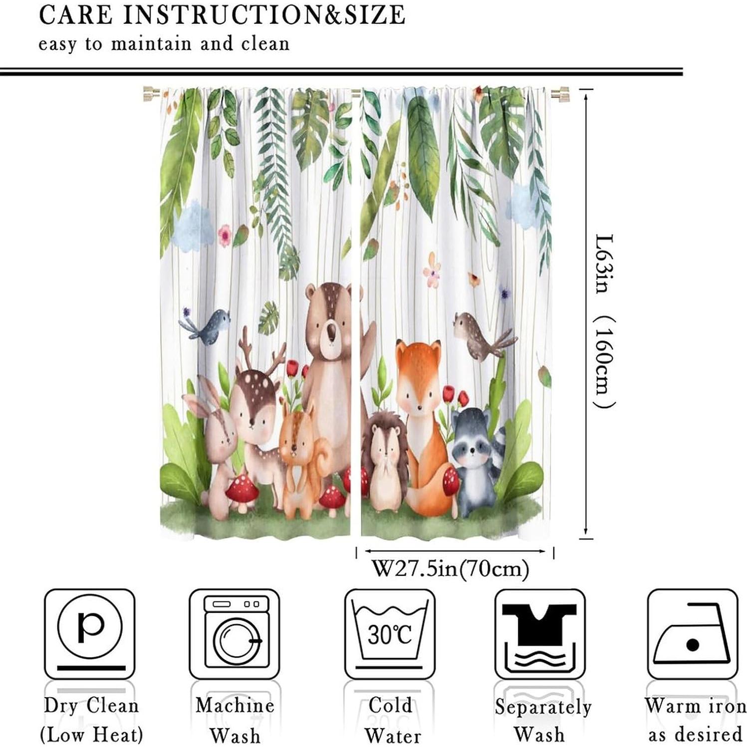 Cortinas Trelemek Animales del Bosque 139.7x160.02 cm