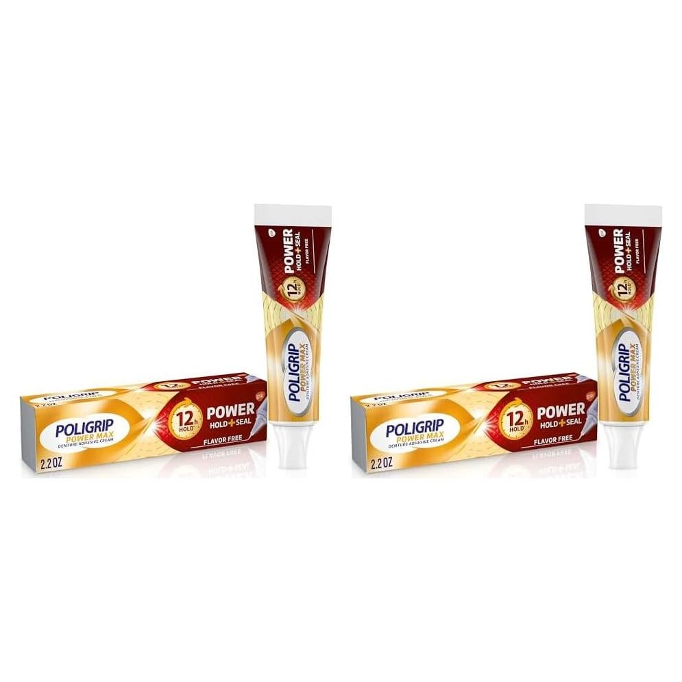 Crema Adhesiva para Dentaduras Poligrip Power Max 62.37 g - Sin Sabor