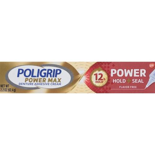 Crema Adhesiva para Dentaduras Poligrip Power Max 62.37 g - Sin Sabor
