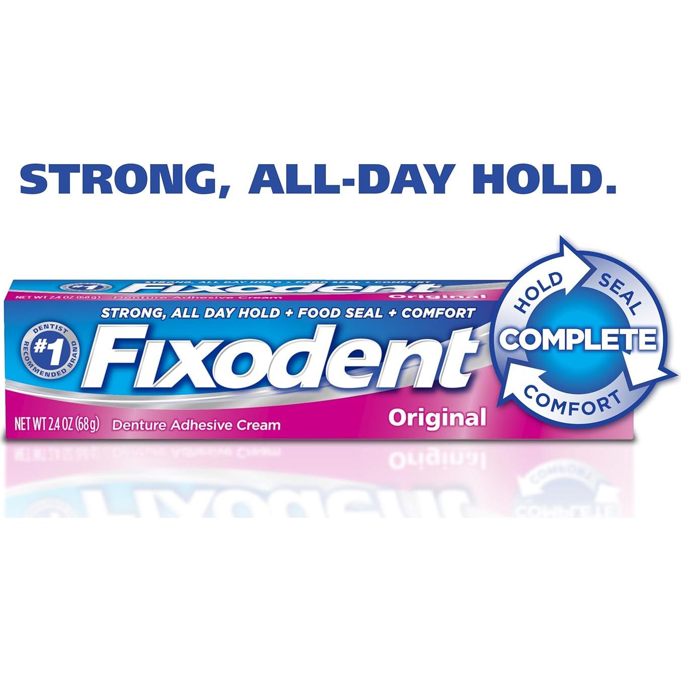 Fixodent Crema Adhesiva para Dentaduras 68g - Paquete de 2