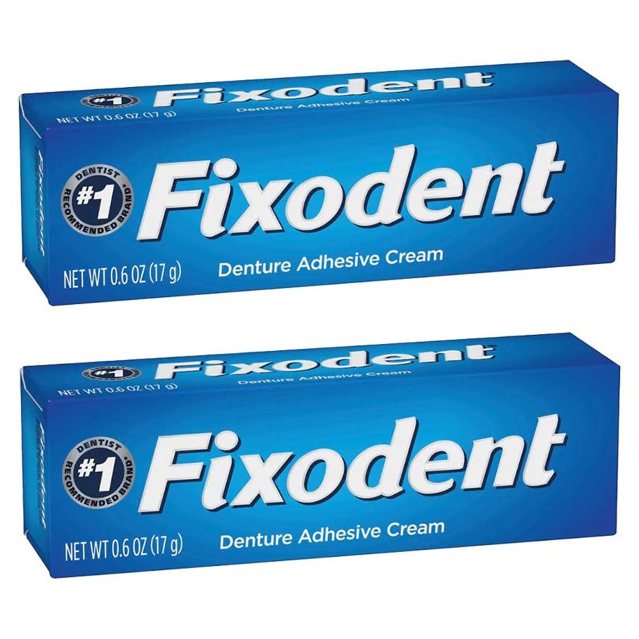Crema Adhesiva para Dentaduras Fixodent Secure 34 g (2 Paquetes)