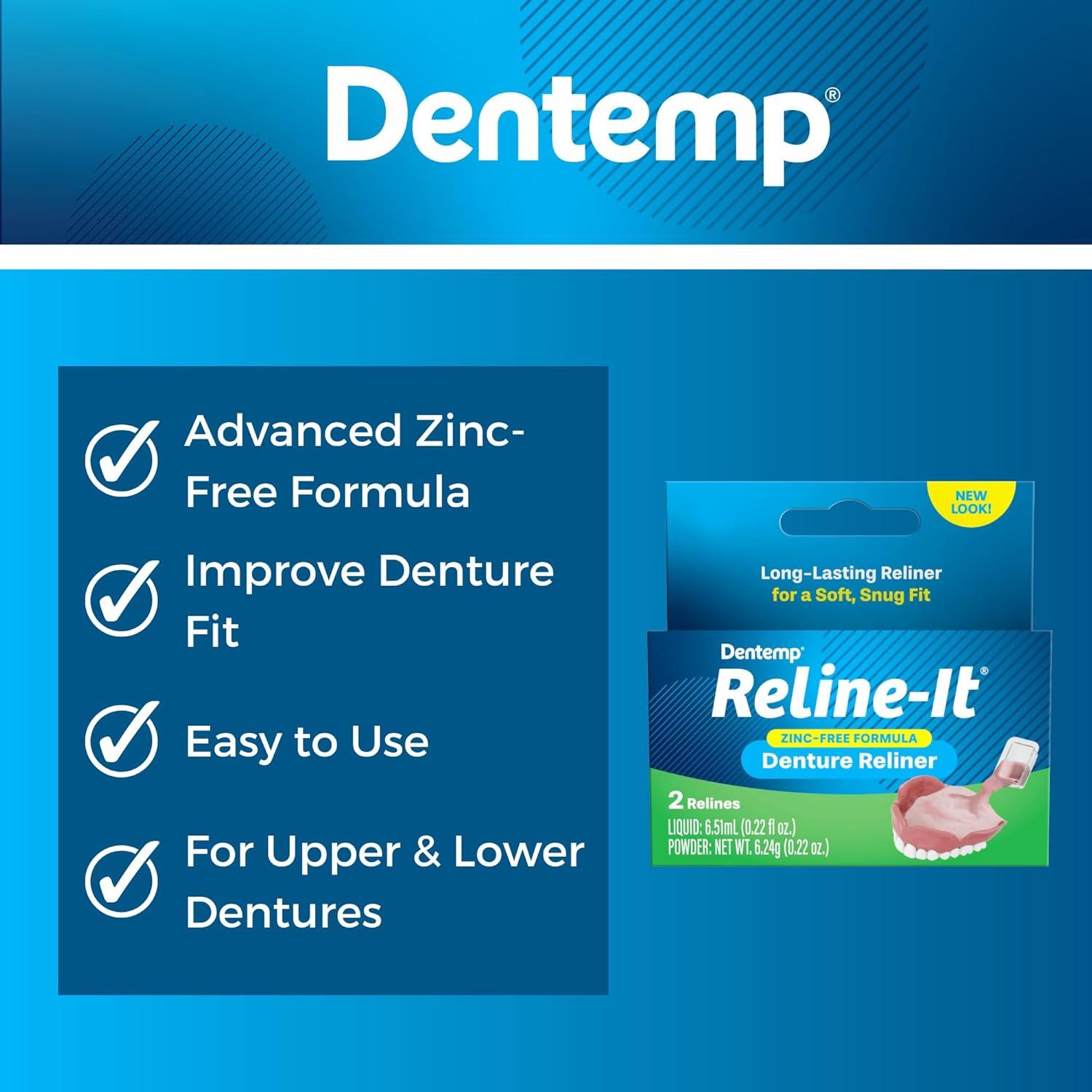 Kit de Reparación de Dentaduras Dentemp Repair-it y Reline-it - Ajuste y Reajuste