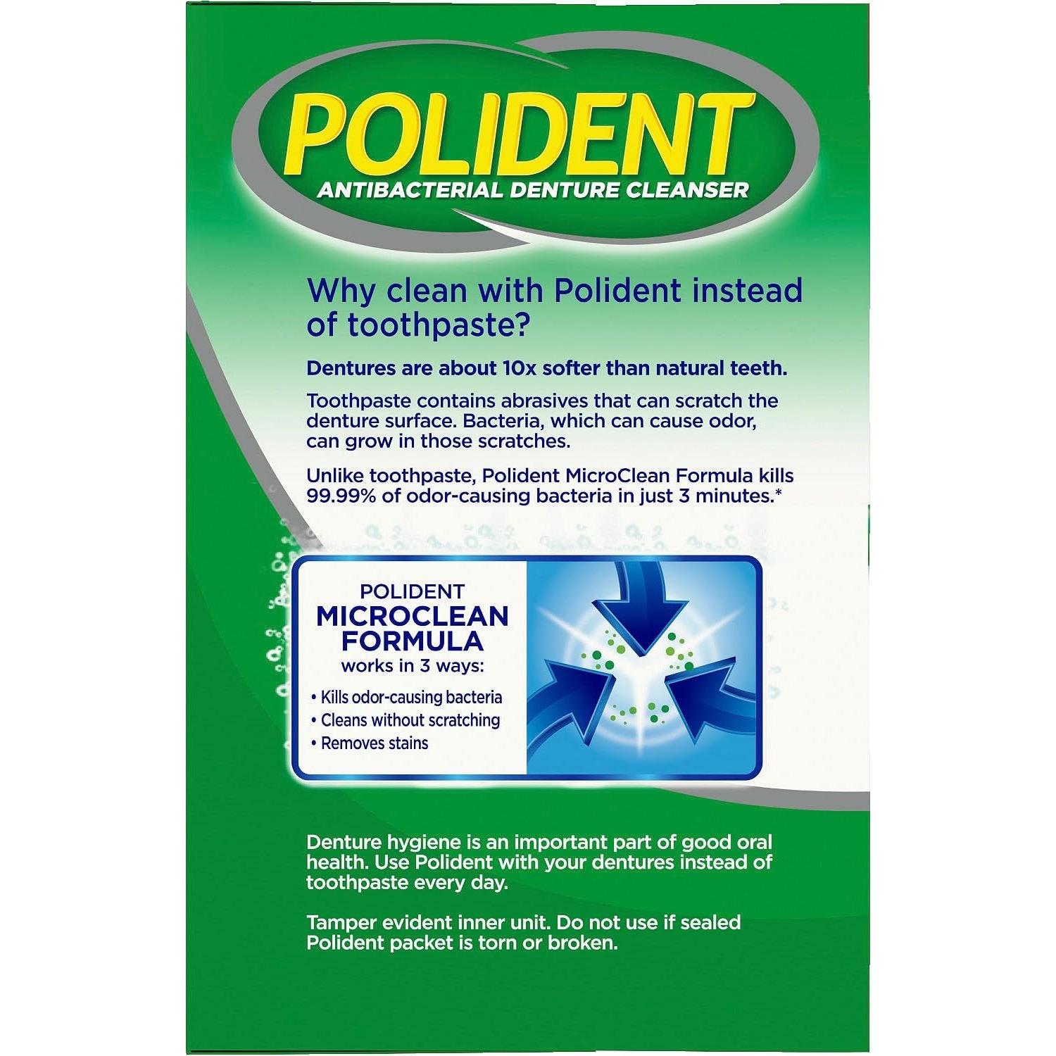 Limpiador Antibacteriano de Dentaduras Polident 3 Minutos - 2 Paquetes