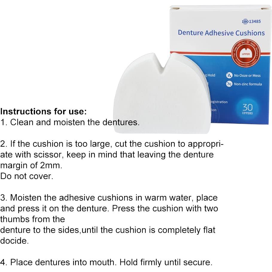 120 Almohadillas Adhesivas para Dentaduras Superior Ovovo