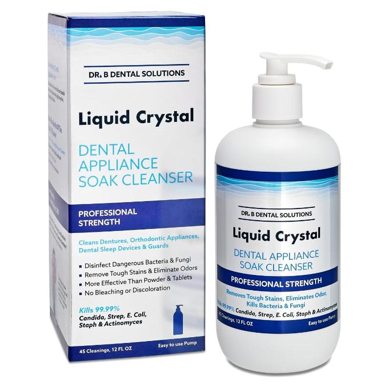 Limpiador de Remojo Líquido Dr. B 355 ml para Dentaduras y Alineadores