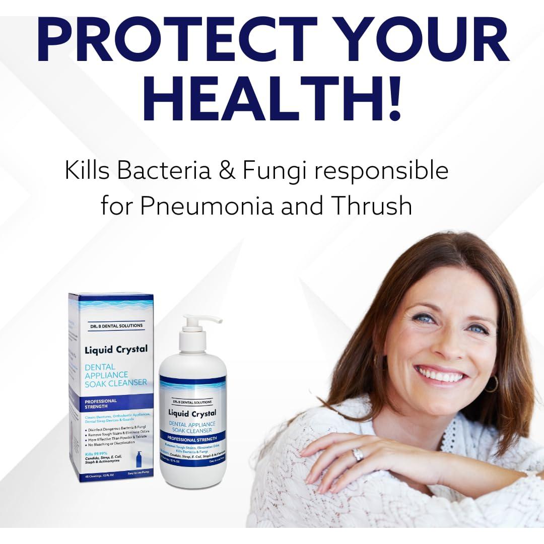 Limpiador de Remojo Líquido Dr. B 355 ml para Dentaduras y Alineadores