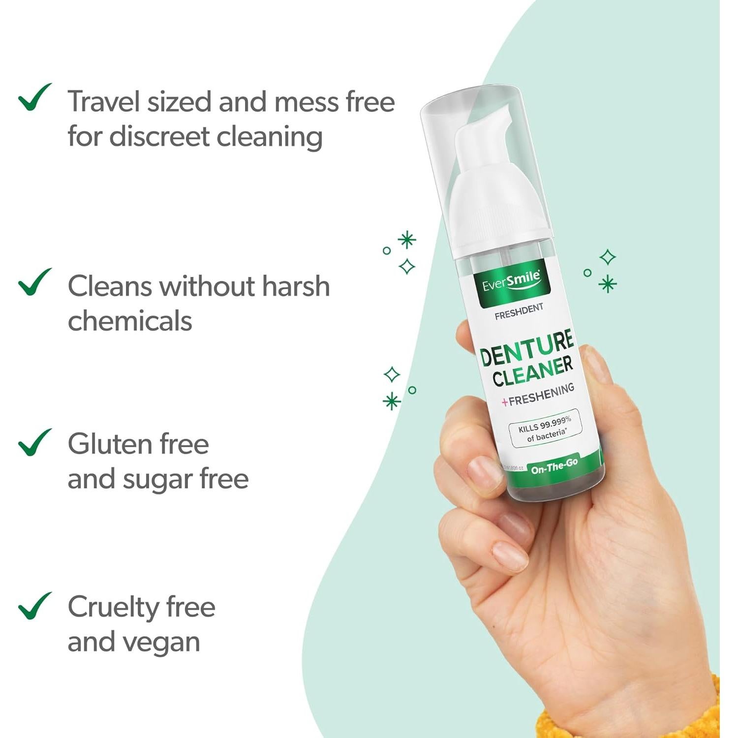 EverSmile FreshDent Limpiador de Dentaduras 50ml + Spray 10ml