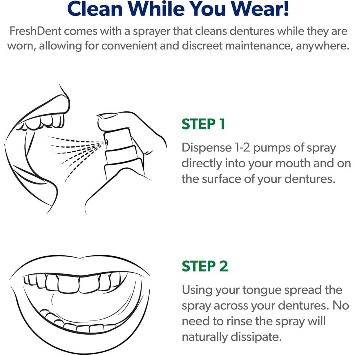 EverSmile FreshDent Limpiador de Dentaduras 50ml + Spray 10ml