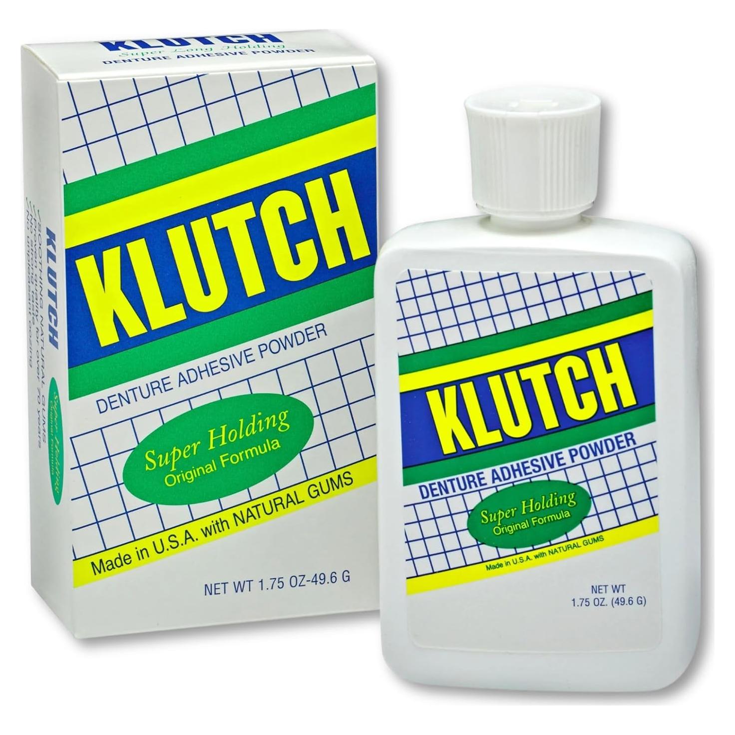 Klutch Polvo Adhesivo para Dentaduras Sin Zinc 49.6 g