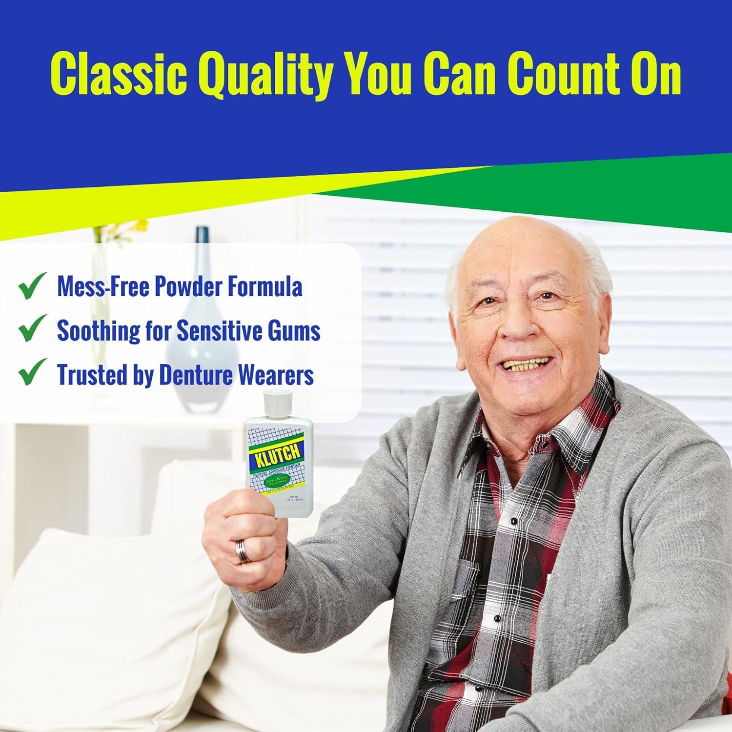 Klutch Polvo Adhesivo para Dentaduras Sin Zinc 49.6 g