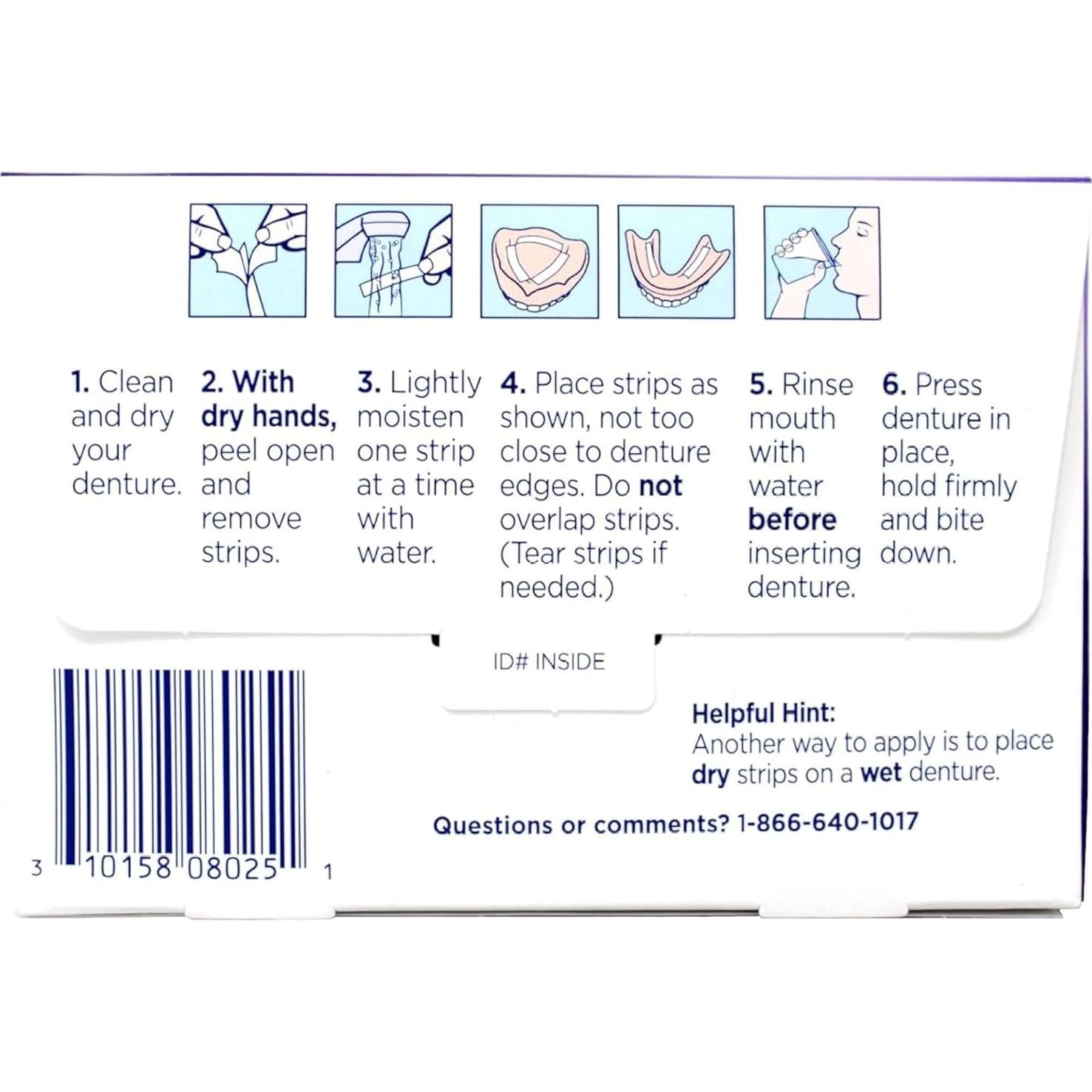 Tiras Adhesivas para Dentaduras Super Poli-Grip Comfort - 40 Unidades