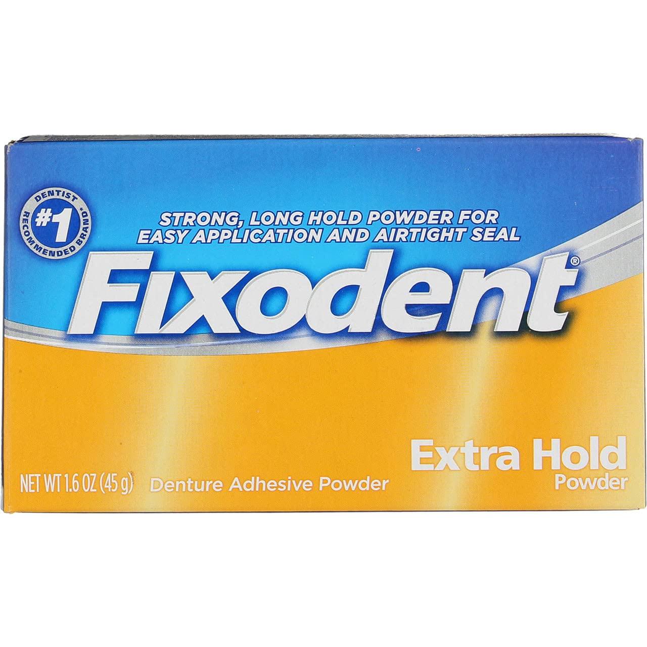 Adhesivo en Polvo para Dentaduras Fixodent Fijación Extra 45 g