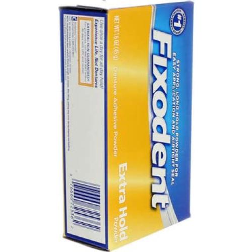 Adhesivo en Polvo para Dentaduras Fixodent Fijación Extra 45 g