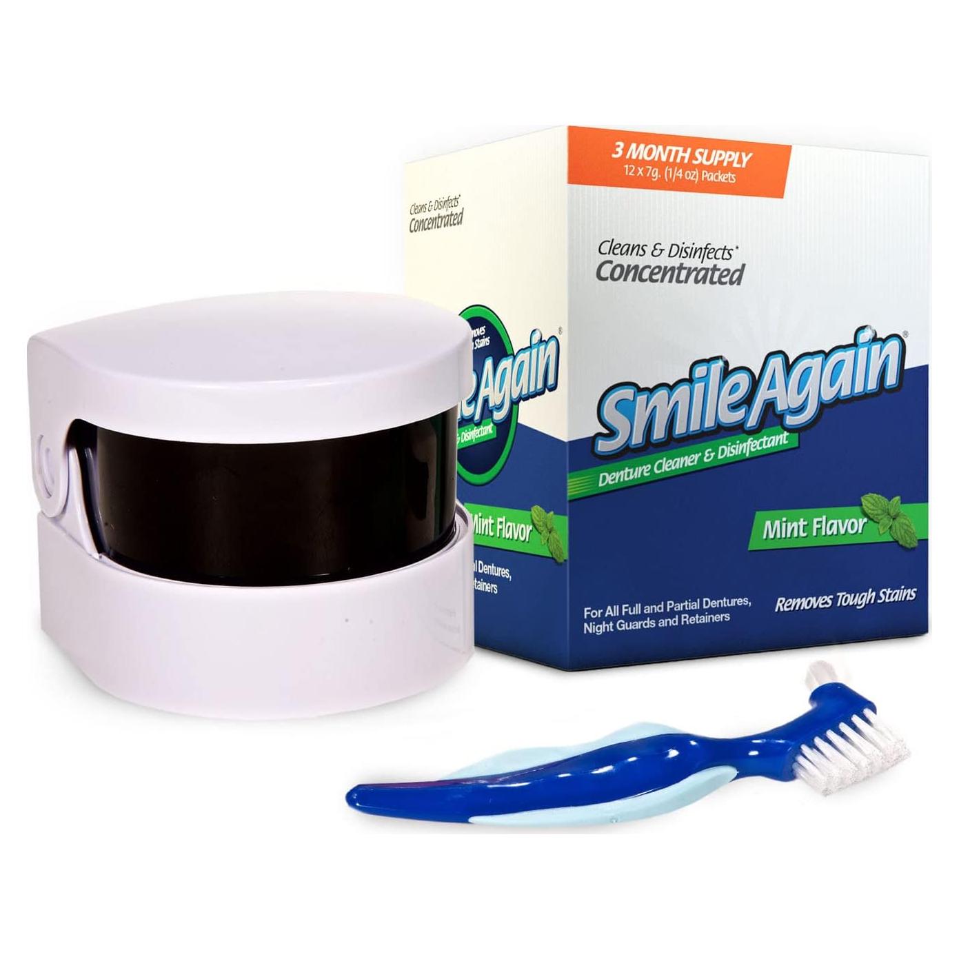 Kit de Limpieza Ultrasónica Smile Again para Dentaduras y Retenedores