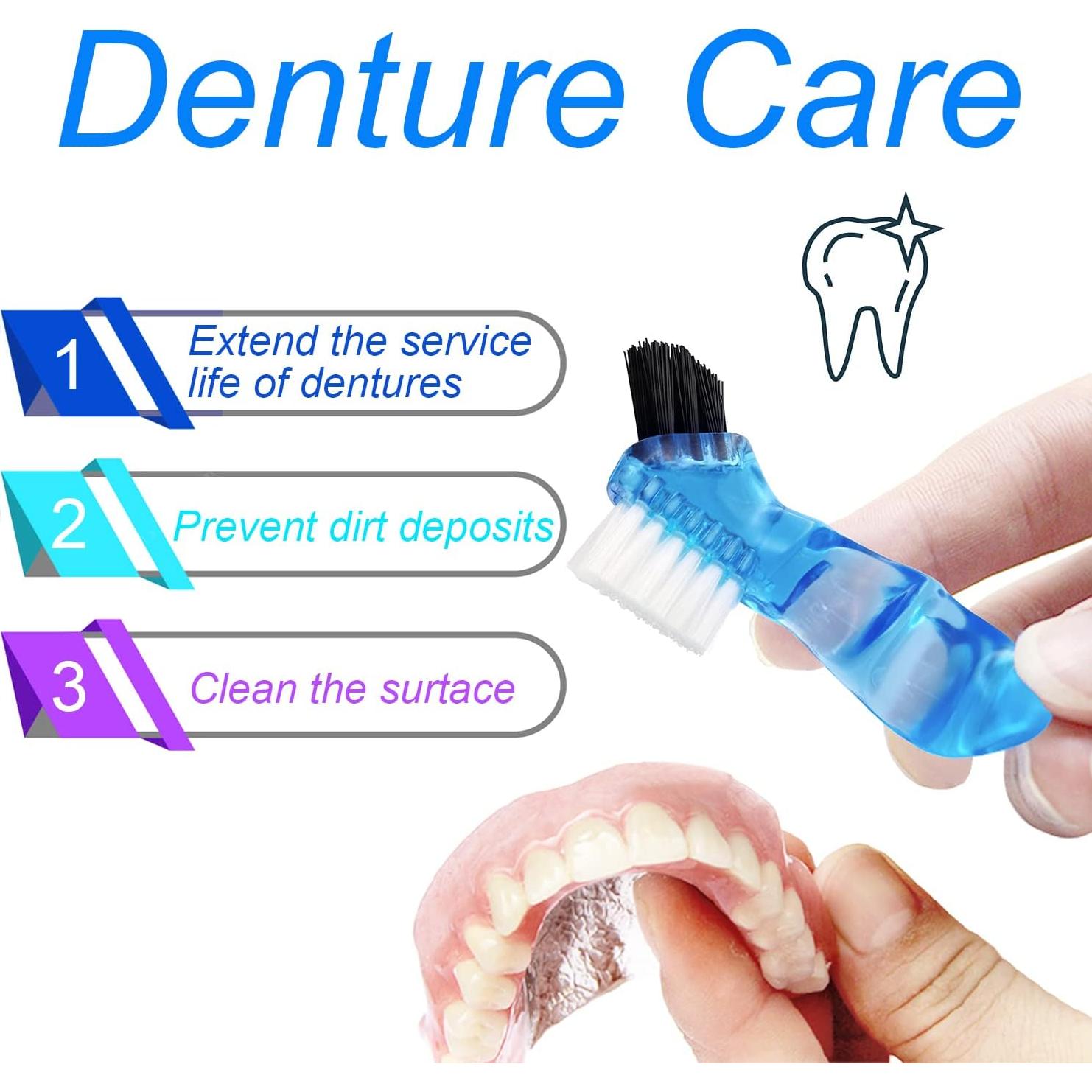 Estuche para Dentaduras Keedolla Púrpura con Cepillo 9.1x6.8cm