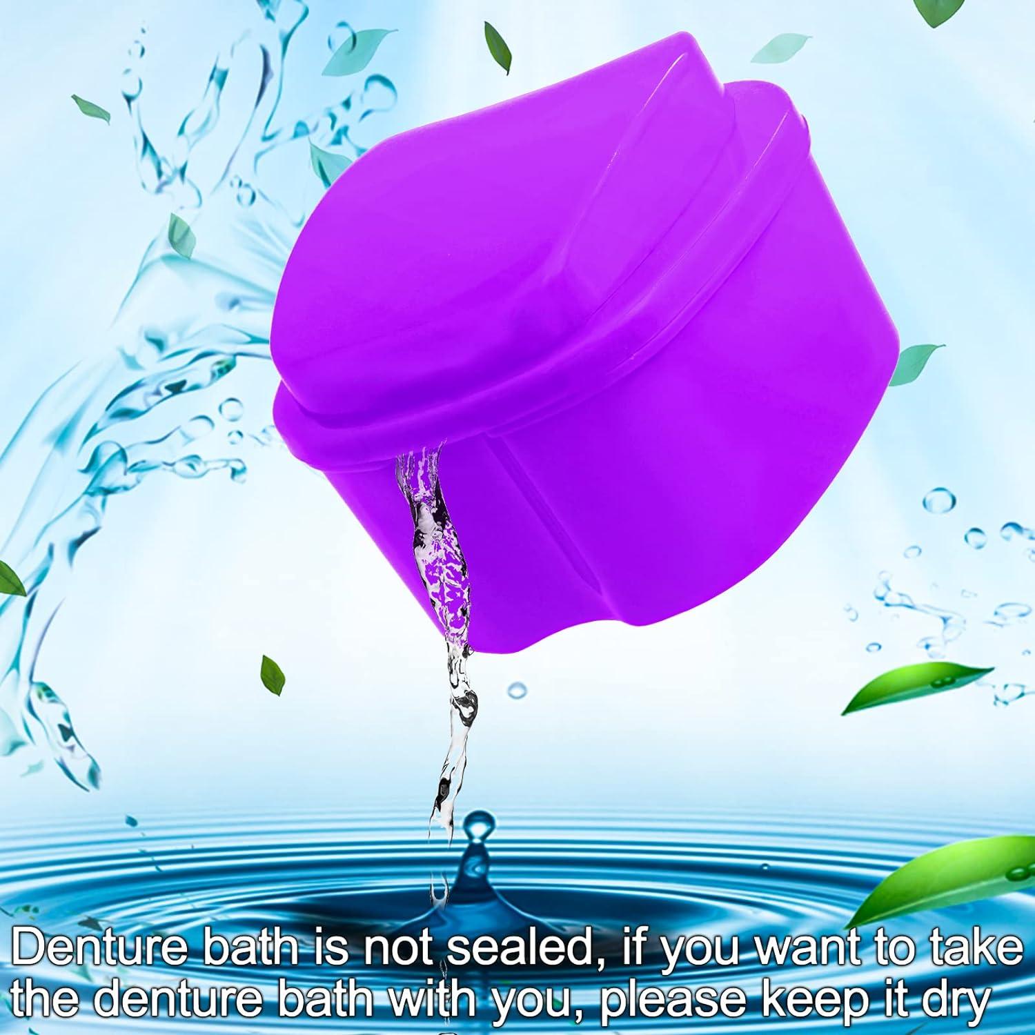 Estuche para Dentaduras Keedolla Púrpura con Cepillo 9.1x6.8cm