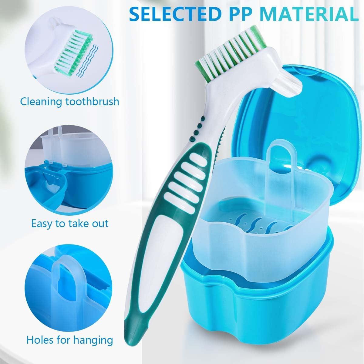 Estuche de Baño para Dentaduras KISEER 2 Piezas Azul