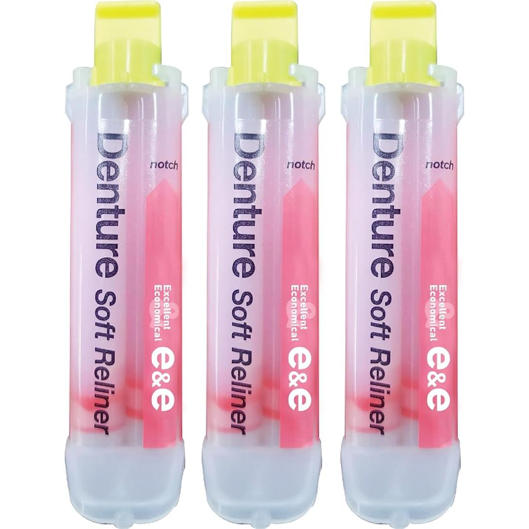 Kit de Reline Suave E&E para Dentaduras Superiores e Inferiores