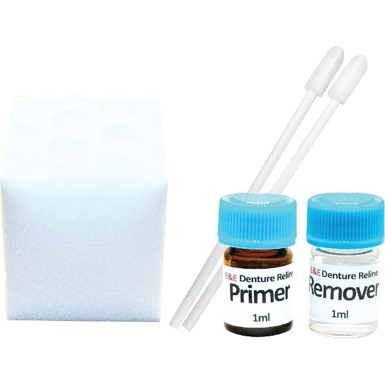 Kit de Reline Suave E&E para Dentaduras Superiores e Inferiores