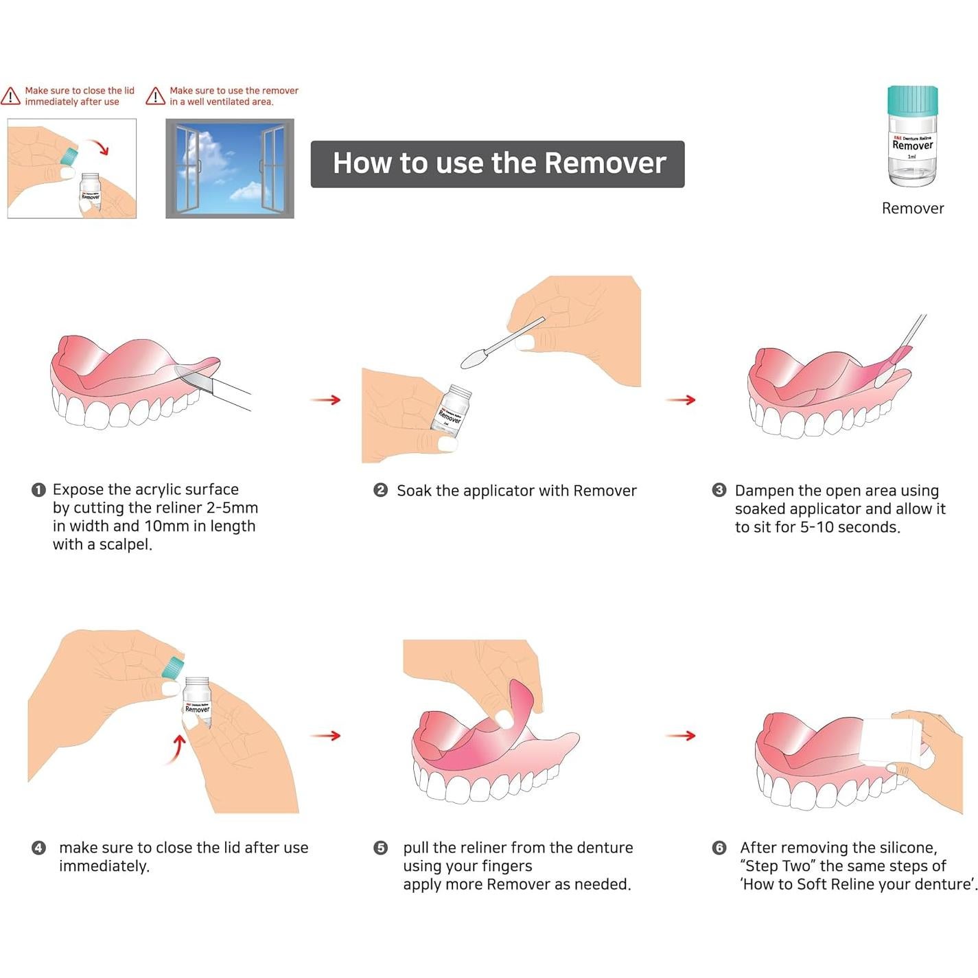 Kit de Reline Suave E&E para Dentaduras Superiores e Inferiores