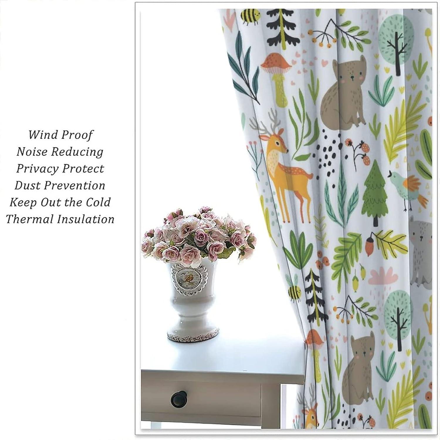 Cortinas Opacas Trelemek 2 Paneles Animales 107x160 cm