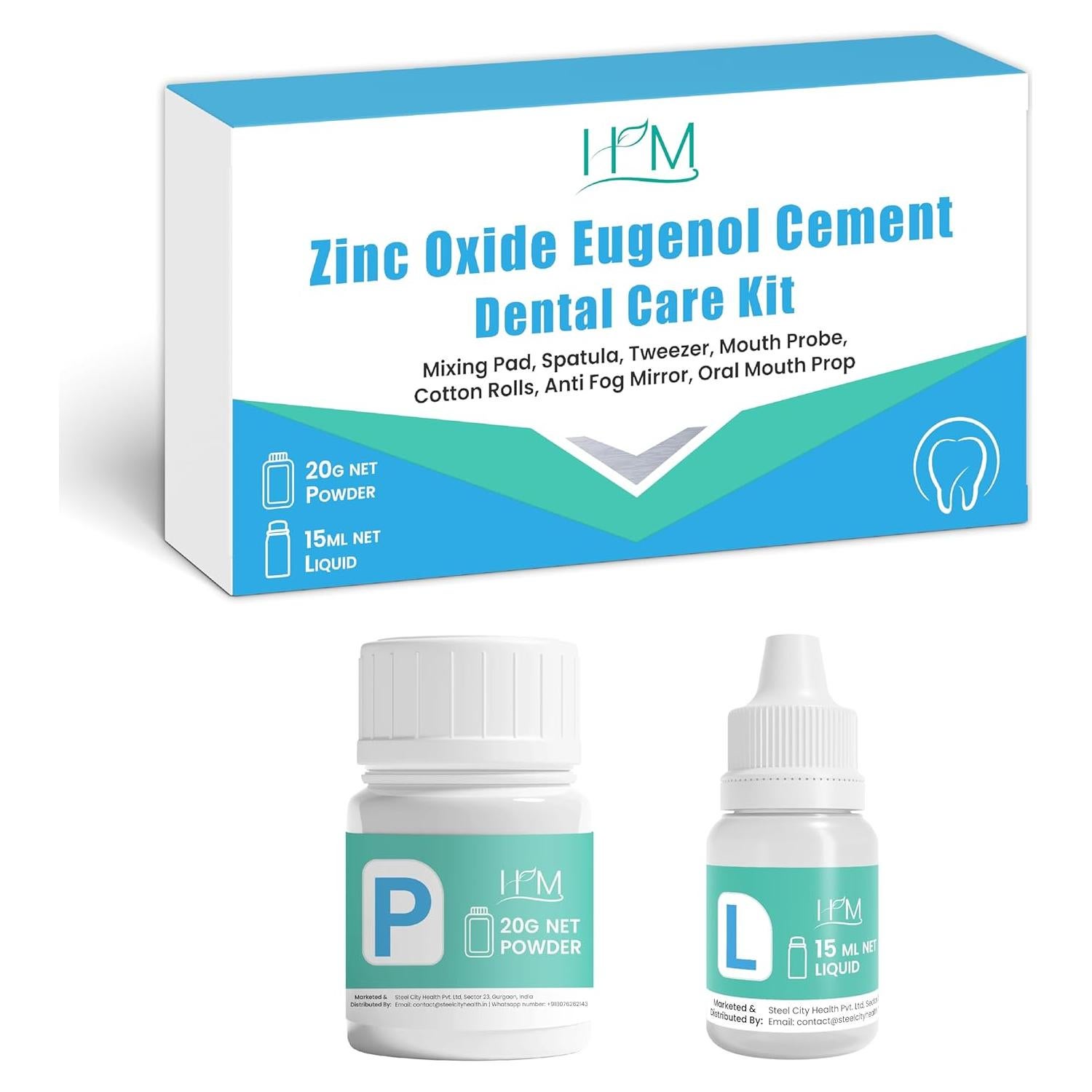 Kit de Cemento Dental HM - Óxido de Zinc y Eugenol 20g