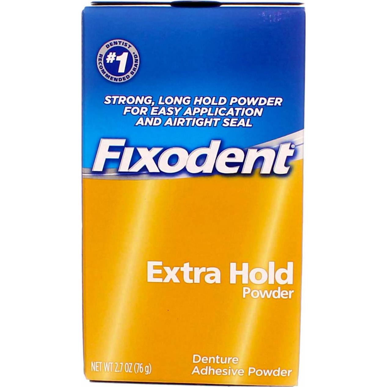 Fixodent Polvo Adhesivo para Dentaduras Fijación Extra 76.5 g