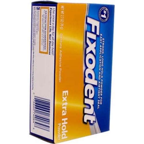 Fixodent Polvo Adhesivo para Dentaduras Fijación Extra 76.5 g