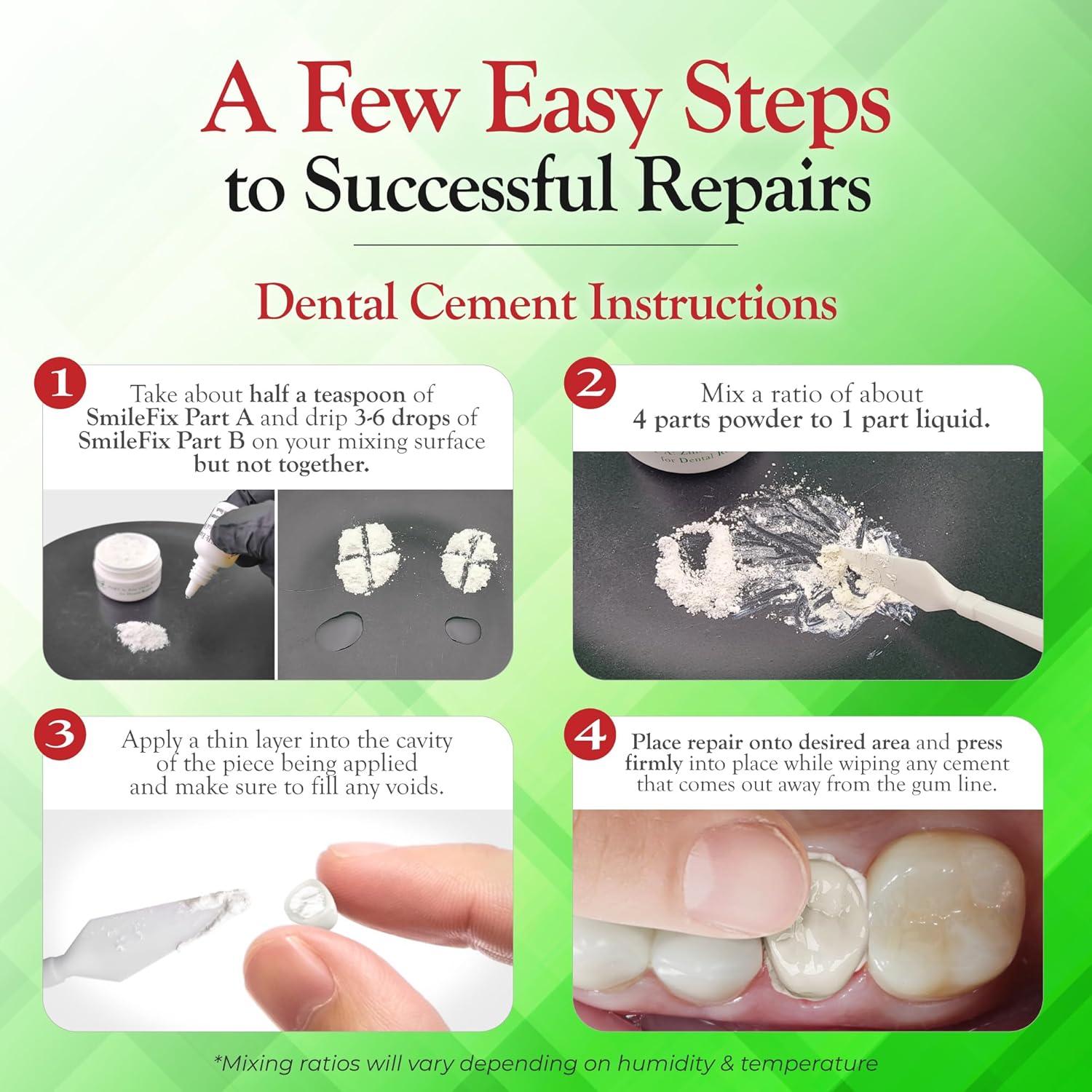 Kit de Reparación Dental SmileFix - Relleno y Cemento Temporal