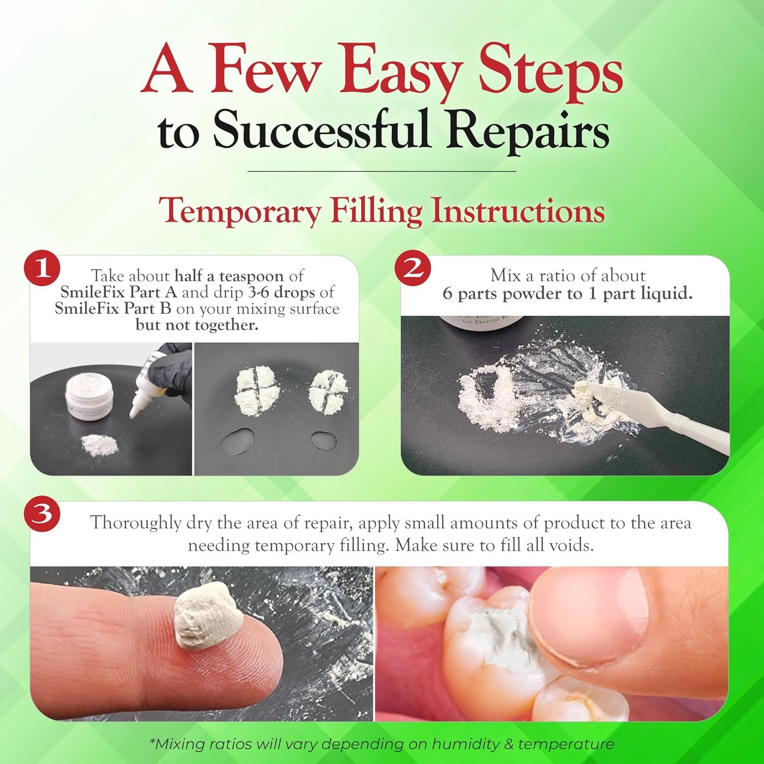 Kit de Reparación Dental SmileFix - Relleno y Cemento Temporal