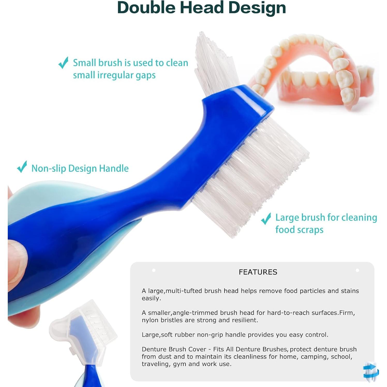 Caja de Dentaduras Mckkor a Prueba de Fugas con Cepillo - Gris