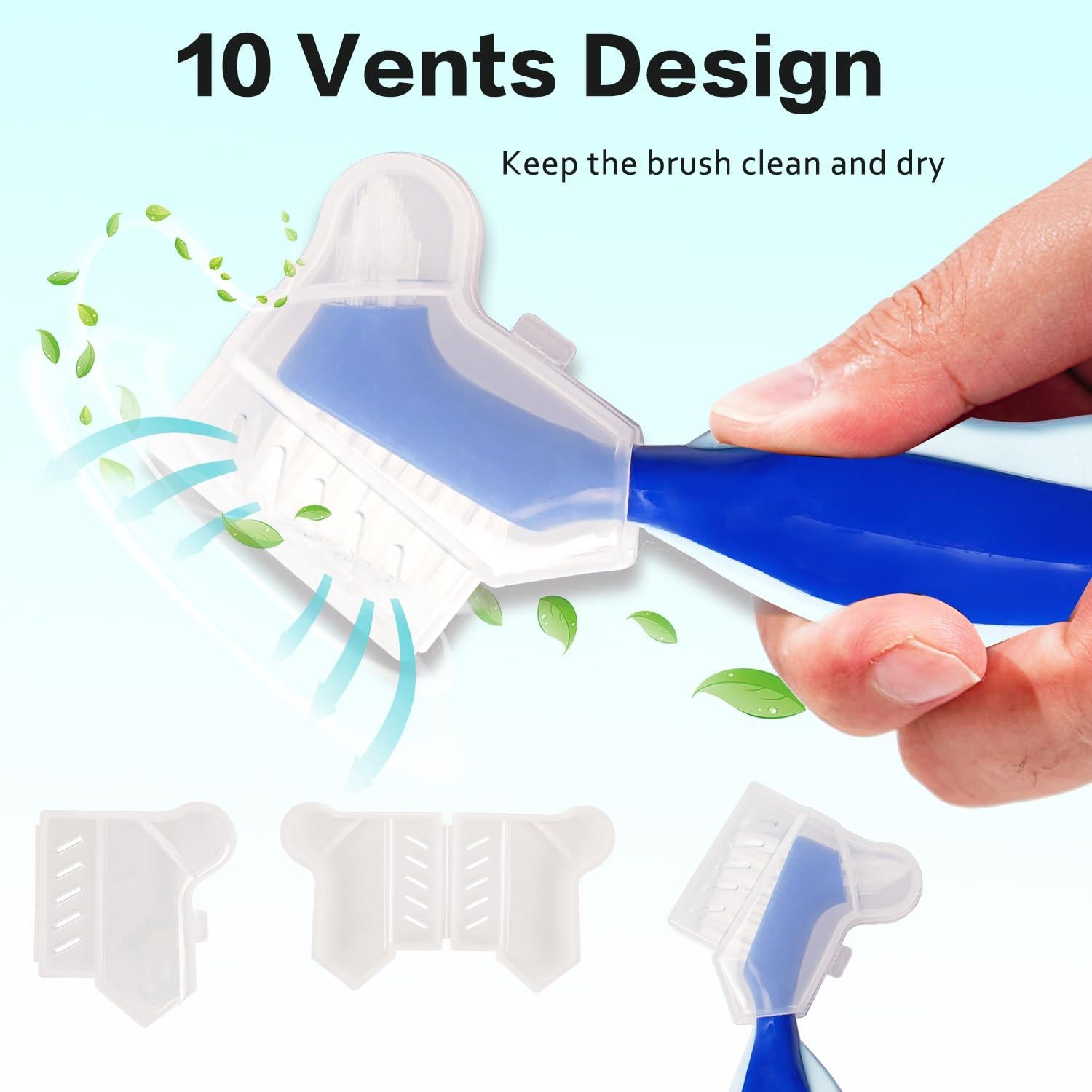 Caja de Dentaduras Mckkor a Prueba de Fugas con Cepillo - Gris