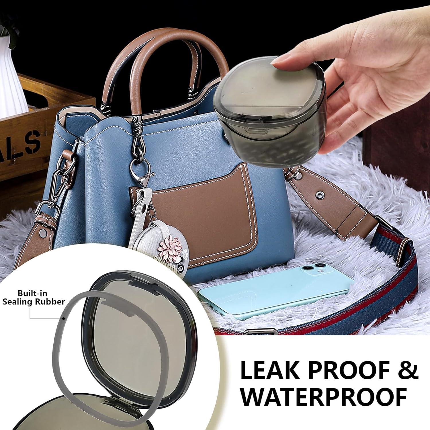 Caja para Dentaduras EZEELAI Negra Transparente con Cepillo 9x7cm