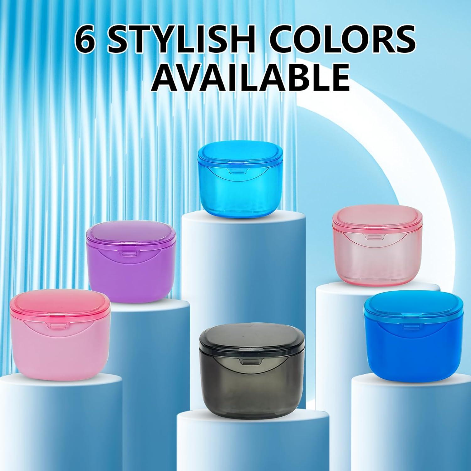 Caja para Dentaduras EZEELAI Negra Transparente con Cepillo 9x7cm